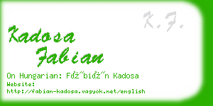 kadosa fabian business card